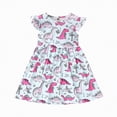 thumbnail image 1 of Gubotare Robe Fille Tout-Petit Robe Tout-Petit Petite Bébé Fille Robe Imprimée Robe Smockée Manches Courtes Col Claudine Robes à Carreaux 3T 4T (Rose,3-4 Ans), 1 of 8