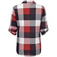 thumbnail image 4 of Women Long Sleeve Plaid Shirt Flannel V Neck, 4 of 4