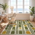 thumbnail image 3 of Design&I 5'x7' Ultra Soft Area Rug, Olive and Mustard Geometric Design Bold Abstract with Vertical Stripes Fluffy Washable Non Shedding for Bedroom Living Room Home Office, 3 of 3