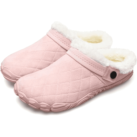 L-RUN Womens Mens Furry Slides House Slippers Fuzzy Fluffy Memory Foam Bedroom Slippers Clogs