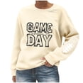 thumbnail image 2 of Women's Baseball Printed Sweatshirts Oversized Crewneck Long Sleeve Drop Shoulder Hoodless Sweatshirt Casual Game Day Round Neck Lightweight Comfy Sweatshirts, 2 of 4