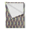 thumbnail image 2 of Retro Soft Flannel Fleece Throw Blanket, Abstract in Vibrant Geometric Hexagon Forms Vintage Design, Cozy Plush for Indoor and Outdoor Use, 50" x 60", Pale Yellow Cadet Blue, by Ambesonne, 2 of 5