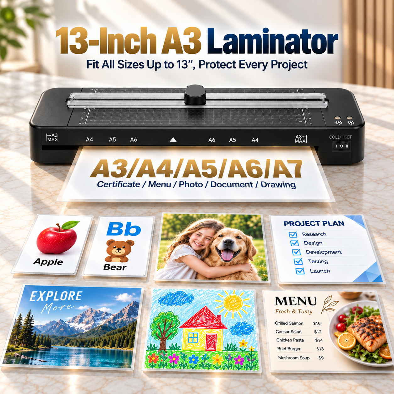 Crenova 13-Inch A3 Thermal Laminator with Hot and Cold Modes photo 7