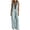hgg318-Blue, variant on Women's Fashion Color Block V Neck Jumpsuit Zip Mandarin Collar Sleeveless Flowy Long Romper