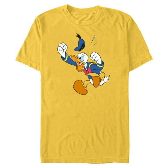 Disney Donald Duck Fit of Anger - Short Sleeve Blended T-Shirt for Adults - Customized-Yellow