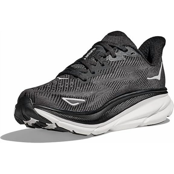Hoka Women's Clifton 9 Sneaker, Black/White, 8.5