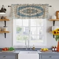 thumbnail image 2 of 2 Pack Retro Art Valance for Window Brown Blue National Art Bohemia Style Abstract Kitchen Valance Rod Pocket Short Curtain Topper Decorative Window Treatment for Living Room Bedroom 60"x18", 2 of 8