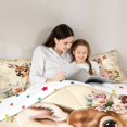 thumbnail image 4 of Castle Fairy Floral Rose Deer Twin Comforter Sets 2pcs,Watercolor Flowers Animal Bedding Set,Blush Cream Beige,Reversible,1 Comforter and 1 Pillowcase, 4 of 6