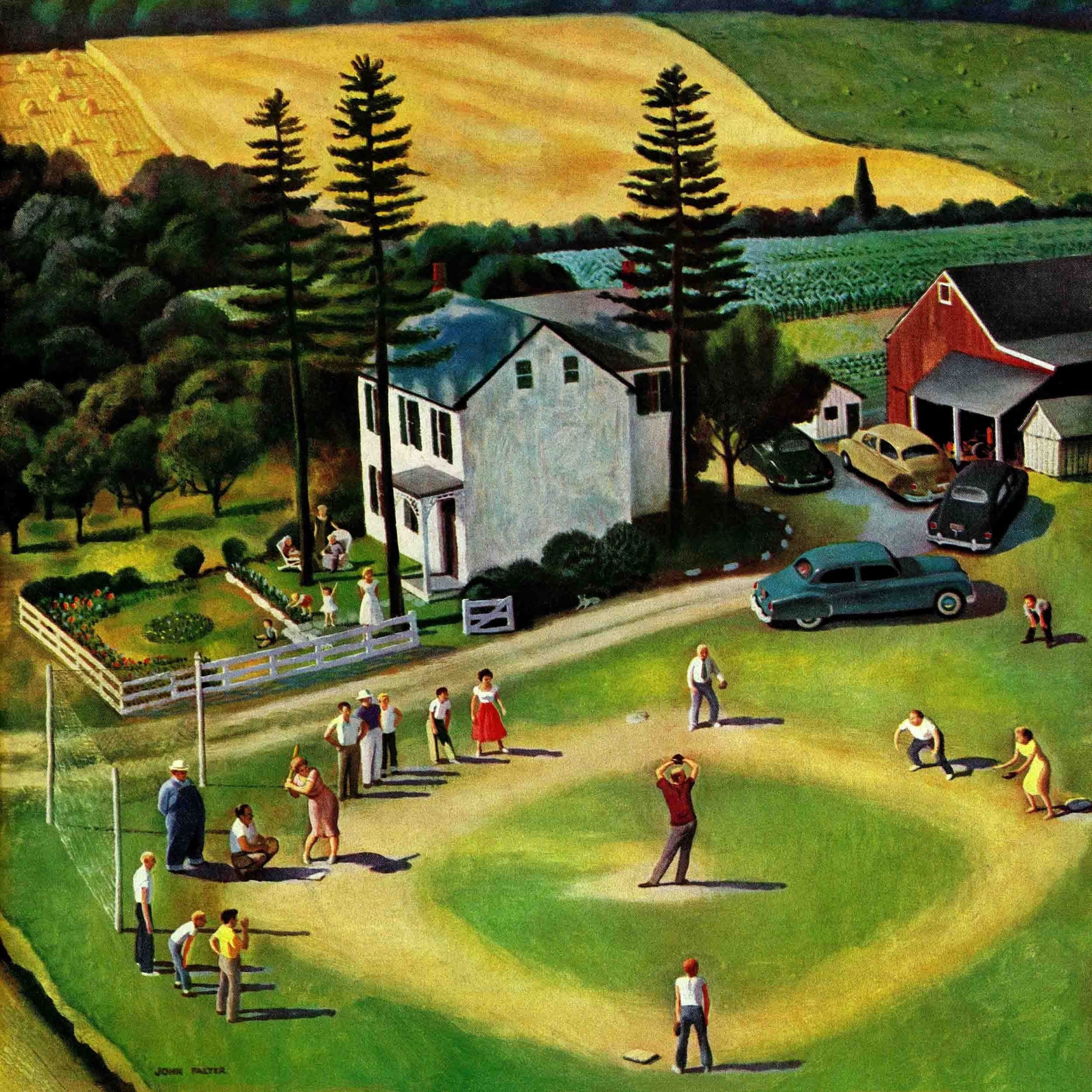 Marmont Hill Family Baseball by John Falter Painting Print on Canvas