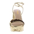 thumbnail image 3 of XYD Women Bling Sequins Open Toe Platform Sandals Chunky High Heel Pumps Slender Ankle Buckle Strap Nightclub Shoes Size 15.5 Gold, 3 of 4