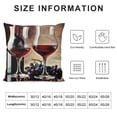 thumbnail image 5 of Orinice Wine Glasses Grapes Graphic Decorative Throw Pillow Cover for Home Couch Living Room Bed Sofa Pillowcase 1PC 22x22in, 5 of 5