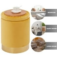 thumbnail image 6 of 23QT Storage Ottoman, Multipurpose Footrest Stool with Metal Base Modern Round Vanity Stool Chair Ottoman Foot Stools Support 300lbs Padded Seat for Living Room & Bedroom, Velvet Ginger, 6 of 7