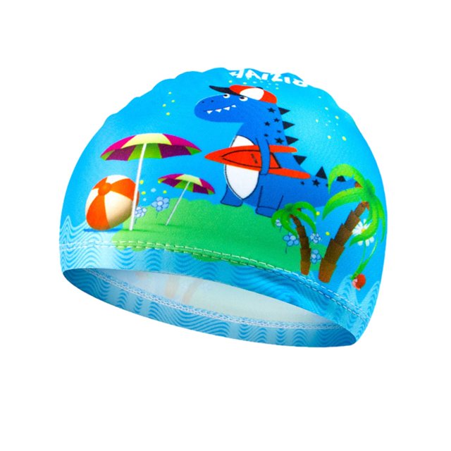 4Pcs Swimming Hats Quick Dry High Elastic Non-slip Seamless Fit Cartoon Pattern Protective Nylon Stretchy Kids Swimming Hats Cute