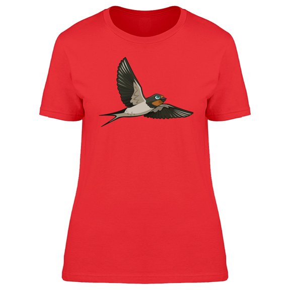 Lovely Swallow Cartoon Flying Tee Women's -Image by Shutterstock