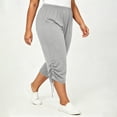 thumbnail image 5 of Maean Women's Plus Size Capris with Pockets Elastic Waist Lounge Cropped Pants Workout Yoga Joggers, 5 of 7