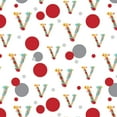 thumbnail image 1 of Letter V Floral Monogram Initial Premium Gift Wrap Wrapping Paper Roll, 1 of 5