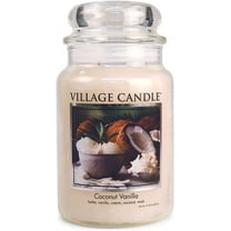 Village Candle Coconut Vanilla, Large Glass Apothecary Jar Scented Candle, 21.25 oz, White
