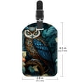 thumbnail image 6 of Square 2Pack PU Leather Cartoon Owl Cruise Luggage Tag with Privacy Cover and Name ID Tag for Travel Handbags Backpacks Luggage Tags, 6 of 6