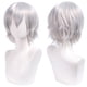 thumbnail image 1 of Zhuge Peluca de pelo corto unisex de anime, peluca de anime para cosplay, pelucas sintéticas resistentes al calor para fiesta de disfraces con flequillo, color blanco plateado, 1 of 2