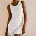 thumbnail image 3 of yillto Womens Cotton Dress Sleeveless Crew Neck Tank Short Dresses Summer Basic Mini Shirt Dress, 3 of 7