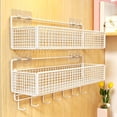 thumbnail image 6 of Wall Mounted Metal Storage Basket Organizer Kitchen Bathroom Shelf Rack Space Saving Hanging Basket For Kitchen Bathroom Laundry Room Home Organization Use, 6 of 6