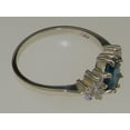 thumbnail image 3 of LBG 10k White Gold Natural London Blue Topaz & Diamond Womens Cluster Ring (0.32 cttw, H-I Color, I2-I3 Clarity), 3 of 5