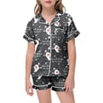 thumbnail image 5 of Shadoumai Halloween Pajamas Set Button Top Cute Graphic Print Short Sleeve Family Easter Outfits Matching Sets Fashion Home Outfit 2-Piece Sleepwear Pjs for, 5 of 5
