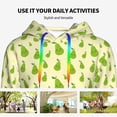 thumbnail image 4 of Lsque Green Pears1 Pattern Casual Women's Hoodie,Hooded Sweatshirt with Kangaroo Pocket,Pullover Hoodie with Eye-catching Drawstrings-X-Large, 4 of 7