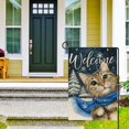 thumbnail image 4 of Welocme Winter Cat Garden Flag 12x18 Inch Double Sided Seasonal Outdoor Yard Decoration for Garden Lawn Patio, 4 of 6