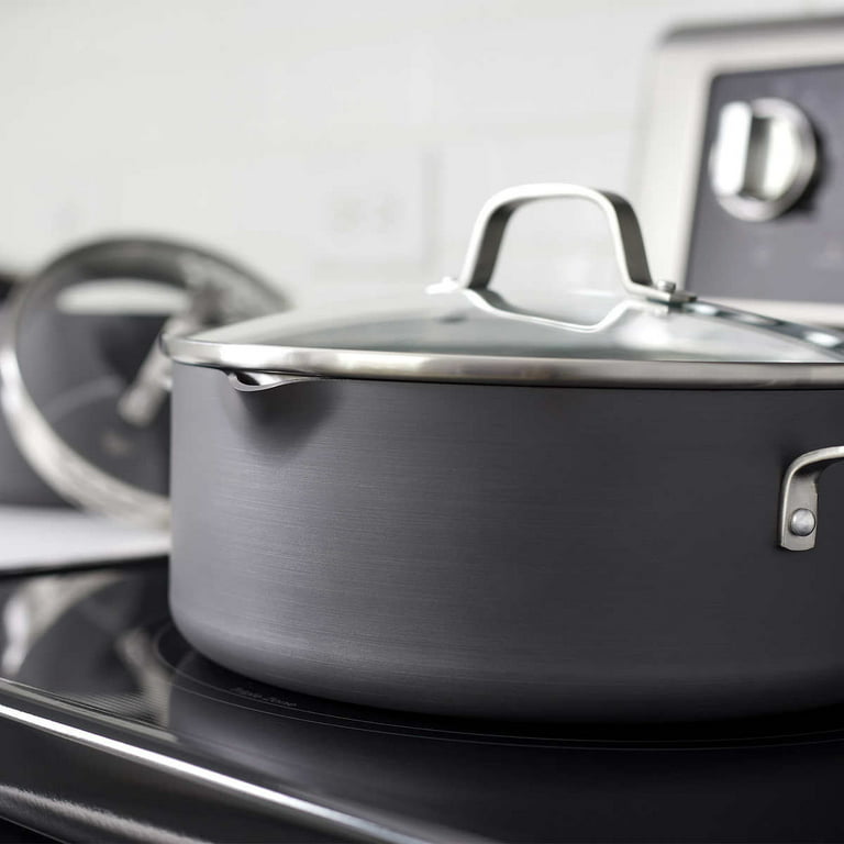 Calphalon Classic Hard-Anodized Nonstick Cookware Kitchen Essentials Set,  6-Piece Pots and Pans Set