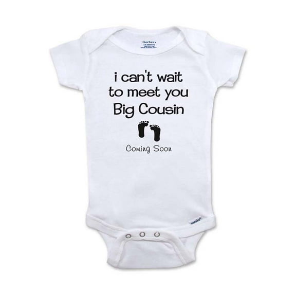 I can't wait to meet you Big Cousin Coming Soon Surprise Baby Bodysuit pregnancy announcement 0-3 Months