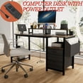 thumbnail image 2 of 47.3" Computer Desk Office Desk Study Table Workstation with 2 Drawers and Side Pocket Home Office Furniture for Home Office,Rustic Brown, 2 of 7