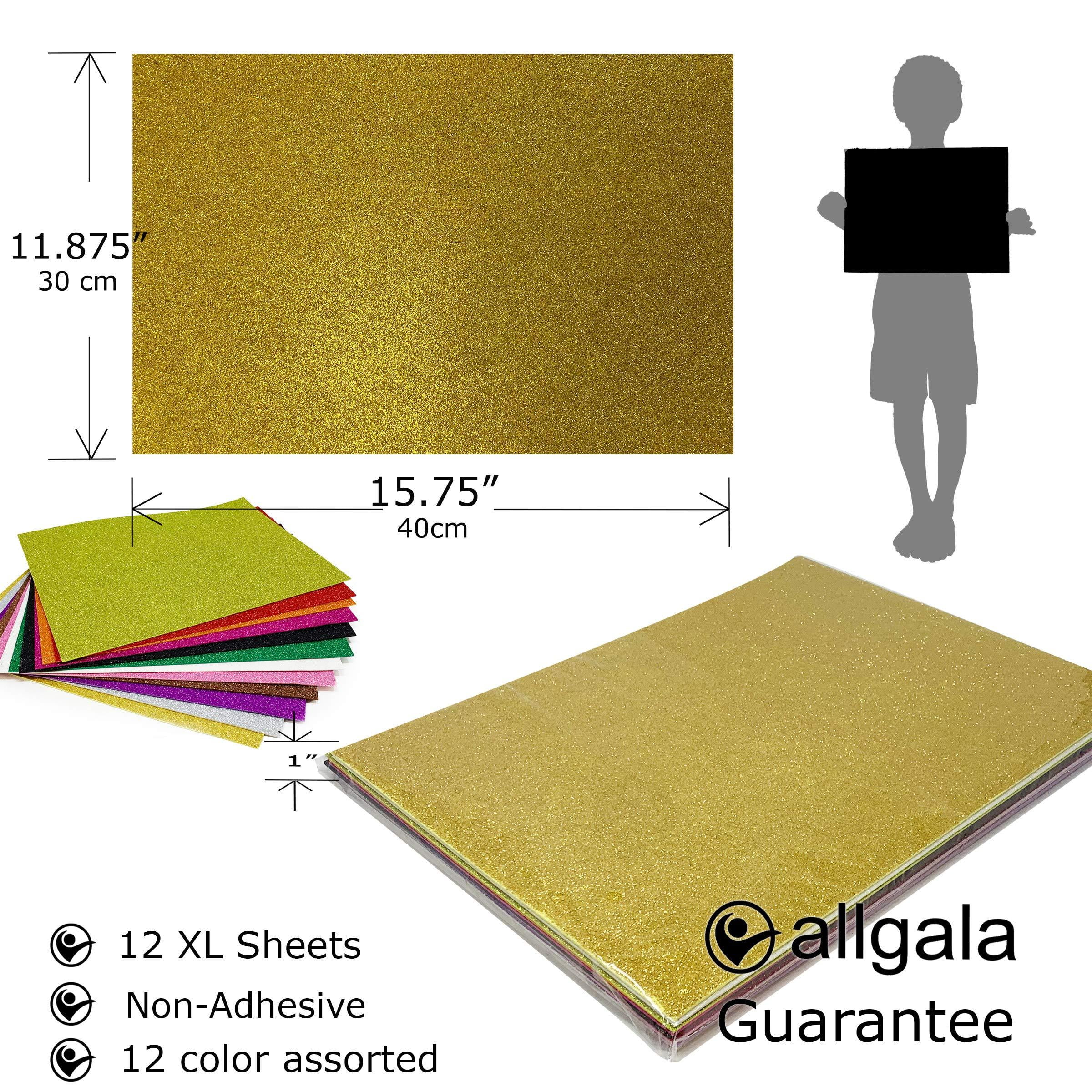 Allgala 12 Pack 30x40 cm X-Large Ledger Size Glitter EVA Foam Paper 12 x 16 Inch Sheets-Assorted-CF85700 12x16-XL-Glitter Assorted
