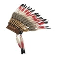 thumbnail image 4 of Chief Indian Feather Feather Stardress Decorative Cosplay Headwear para el rendimiento del escenario Rojo gris, 4 of 8