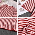 thumbnail image 6 of Women'S Striped Bodycon Mini Dress Crew Neck Long Sleeve Casual Fall Dresses Red S, 6 of 9