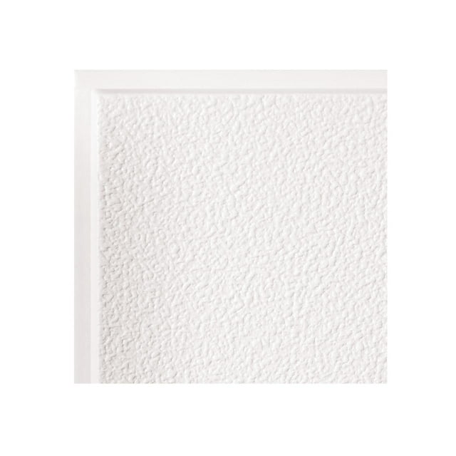 Genesis White Stucco Pro Revealed Edge Ceiling Tiles - Easy Drop-in Installation – Waterproof, Washable and Fire-Rated - High-Grade PVC to Prevent Breakage (12" x 12" Sample