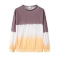 thumbnail image 1 of Sweatshirt Tie Dye pour Femmes Décontracté Léger Doux Confortable Ample Col Rond Tunique Grande Taille, 1 of 2