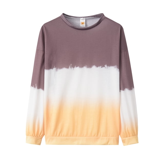 Sweatshirt Tie Dye pour Femmes Décontracté Léger Doux Confortable Ample Col Rond Tunique Grande Taille