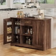 thumbnail image 5 of Sideboard Buffet Cabinet,Asofer Storage Coffee Bar Cabinet with Drawers, Kitchen Pantry Storage with Doors and Shelves for Kitchen and Living Room, Dark Brown, 5 of 5