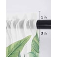 thumbnail image 6 of Green Leaves Tier Curtains 45 Inch Length,Sheer Curtains for Bedroom Living Room,Rustic Summer Botanical Tropical Plants Rod Pocket Voile Drapes Kitchen Curtains Small Half Window 27.5"x45" 2 Panels, 6 of 7