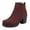 BURGUNDY, variant on Women's Chunky Heel Platform Ankle Boots
