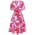 thumbnail image 5 of TJAZFJPA Robe Noire Femme Robe Élégante Décontractée à Col en V Imprimé Bohème Taille Haute Robe Trapèze Robes en Soie pour Femme Robe Gainante, 5 of 5