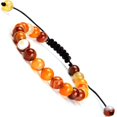 thumbnail image 1 of Natural Healing Power Gemstone Crystal Beads Unisex Adjustable Macrame Bracelets 8mm,Amber Agate, 1 of 3