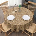 thumbnail image 3 of Brown Christmas Pattern Round Tablecloth 60"x60",Wrinkle Wipeable Table Cloth for Kitchen Dining Room Picnic Patio Party, 3 of 6