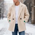 thumbnail image 2 of Letdown Trench Coat Men Notched Collar Single Pea Coat Fall Winter Fashion Overcoat Plus Size Mid Long Wool Peacoat 2025, 2 of 6