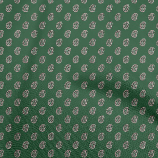 oneOone Velvet Dark Green Fabric Asian Floral Block Craft Projects Decor Fabric Printed By The Yard 58 Inch Wide