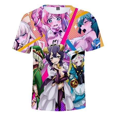2024 New Gushing over Magical Girls Printed T-shirt Summer Steelwear Men's and Women's Fashion Casual Top