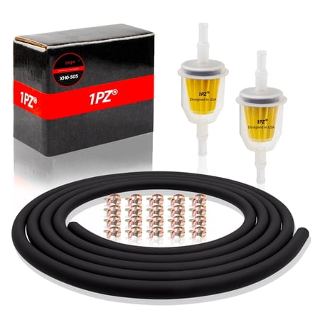 1PZ XH0-505 1/4" ID Gas Fuel Line 10 Feet Tubing Clamps Fuel Filters Kawasaki Kohler Briggs