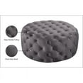 thumbnail image 3 of Meridian Furniture Addison Ottomane et Banc en Velours Gris Capitonné à Boutons, 3 of 4