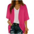 thumbnail image 2 of BSDJILFG 3/4 Sleeve Lightweight Shirts for Women Summer Tops Open Front Duster Cardigan for Beach Swimwear Bikini Cover Ups, 2 of 8